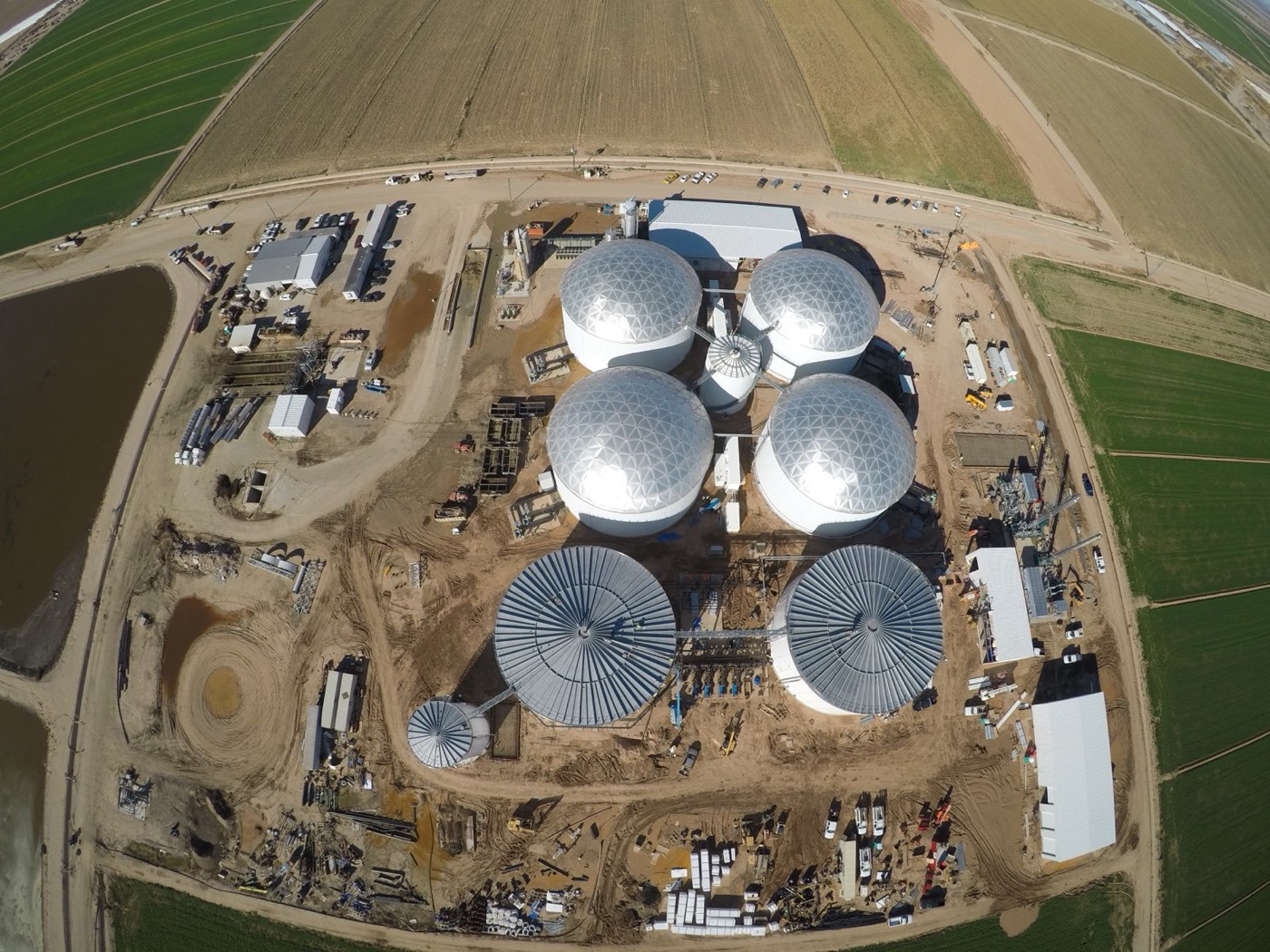 Aerial view of an industrial processing facility